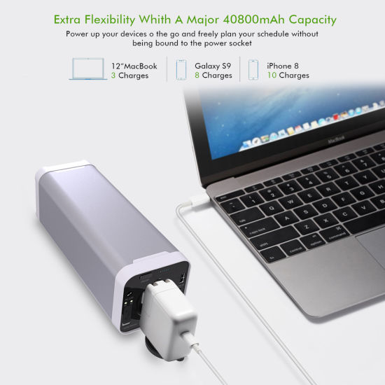 Laptop Power Bank 150wh 40000mAh Tragbares Camping Outdoor Ladegerät Externer Akku für Laptop iPad Telefon Notebook